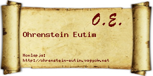 Ohrenstein Eutim névjegykártya